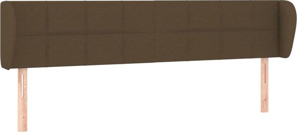 vidaXL Zaglowek uszak, ciemnobrazowy, 203x23x78/88 cm, tkanina