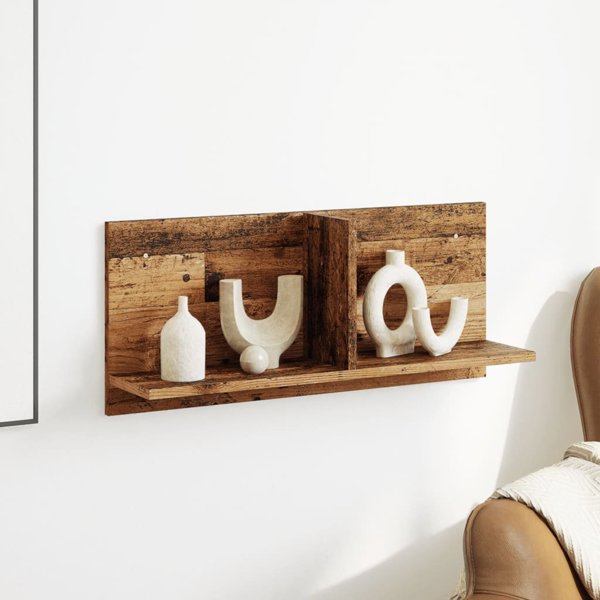 vidaXL Ραφιέρα τοίχου από παλαιωμένο ξύλο 70x16,5x30 εκ.