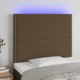 vidaXL Τελάρο Κρεβατιού με Φωτισμό LED Καφέ Σκούρο 100x5x118/128 cm Υφασμάτινο
