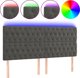 vidaXL Κεφαλάρι κρεβατιού με LED, σκούρο γκρι, 180x7x118/128 εκ., βελούδο