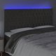 vidaXL Κεφαλάρι κρεβατιού με LED, σκούρο γκρι, 180x7x118/128 εκ., βελούδο
