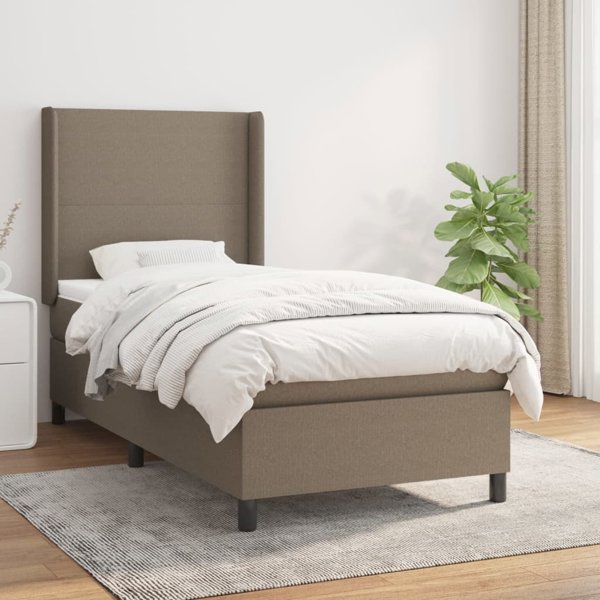 vidaXL Κρεβάτι Κοντινεντάλ 100x200 cm Ταουπέ Υφασμάτινο με Στρώμα