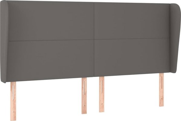 vidaXL Προσκέφαλο uszak, γκρι, 163x23x118/128 cm, δερματίνη