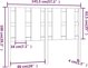 vidaXL Κεφαλάρι κρεβατιού, μαύρο, 145,5x4x100 εκ., από μασίφ πεύκο