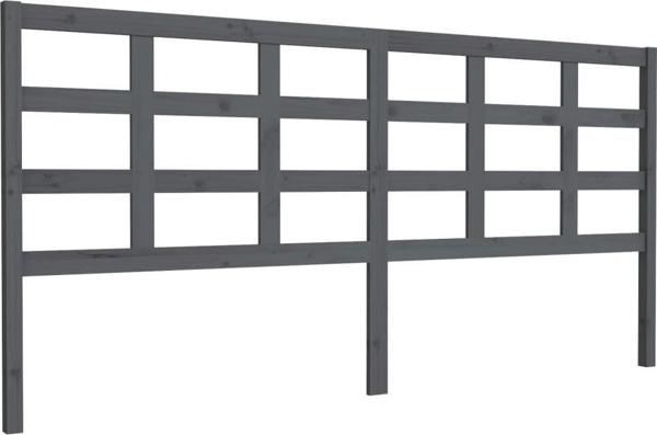 vidaXL κεφαλάρι κρεβατιού, γκρι, 205,5x4x100 cm, μασίφ ξύλο πεύκου