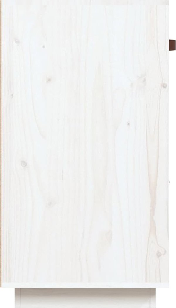 vidaXL Комода, λευκό, 100x40x75 cm, μασίφ πεύκο