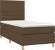 vidaXL Κρεβάτι Continental με Στρώμα, Καφέ, 90x190 εκ, Ύφασμα
