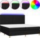 vidaXL Lodzko kontynentalne z materacem czarne 200x200 cm tkanina
