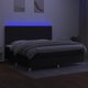 vidaXL Lodzko kontynentalne z materacem czarne 200x200 cm tkanina