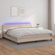 vidaXL Lozko kontynentalne materac i LED cappuccino 200x200 cm