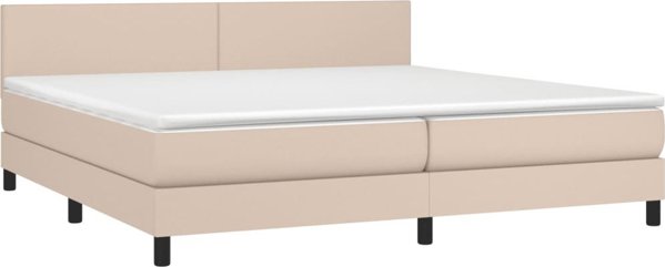 vidaXL Lozko kontynentalne materac i LED cappuccino 200x200 cm