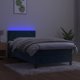 vidaXL Το κρεβάτι με στρώμα και LED, μπλε βελούδο 100x200cm