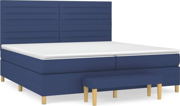 vidaXL vidaXL Κρεβατι κοντινεvν με στρωμα, μπλε, υφασμα, 200x200 cm