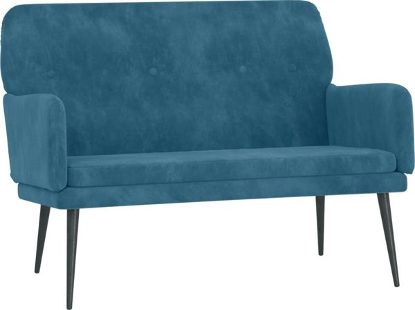 vidaXL Πάγκος μπλε, 108x79x79 cm, επενδυμένος με βελούδο