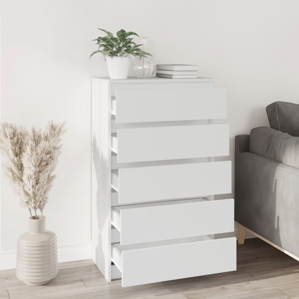 vidaXL Κομότα, Λευκή, 60x36x103 εκ., Κατασκευασμένη από Ξυλοειδές Υλικό