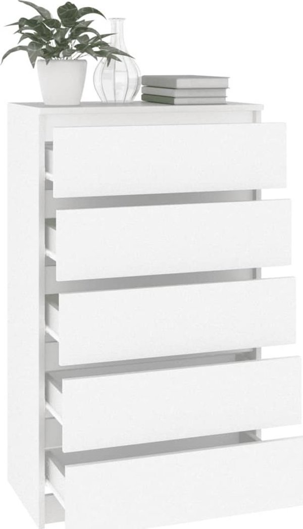 vidaXL Κομότα, Λευκή, 60x36x103 εκ., Κατασκευασμένη από Ξυλοειδές Υλικό