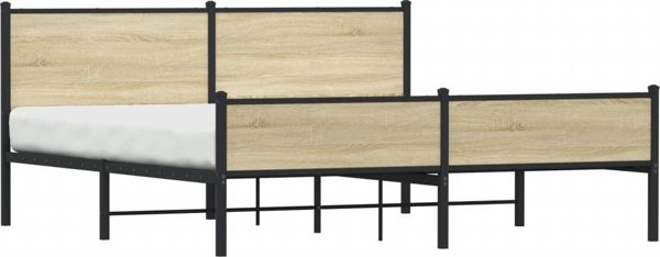 vidaXL μεταλλική ραμά κρεβατιού Sonoma 183x213 cm
