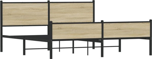 vidaXL μεταλλική ραμά κρεβατιού Sonoma 183x213 cm