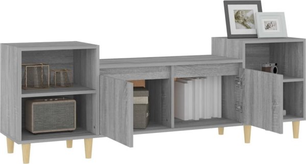 vidaXL Szafka pod telewizor, szary dab sonoma, 160x35x55 cm
