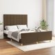 vidaXL vidaXL Rama lozka z zaglowkiem, ciemnbrazowa 140x190 cm obita tkanina