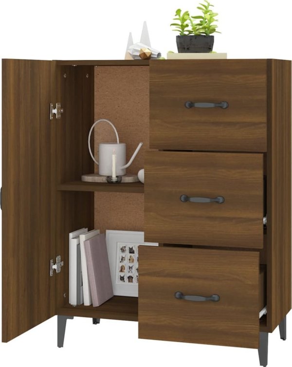 vidaXL Ντουλάπι από καφέ δρυς, 69,5x34x90 εκ, σύνθετο ξύλινο υλικό