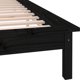 vidaXL Rama κρεβατιού με LED, μαύρη, 120x190 cm, διπλό, από μασίφ ξύλο