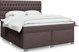 vidaXL Κρεβάτι continental με στρώμα, καφέ, υφασμάτινο, 180x200 εκ.