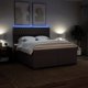 vidaXL Κρεβάτι continental με στρώμα, καφέ, υφασμάτινο, 180x200 εκ.