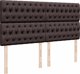 vidaXL Κρεβάτι continental με στρώμα, καφέ, υφασμάτινο, 180x200 εκ.