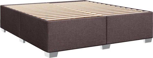 vidaXL Κρεβάτι continental με στρώμα, καφέ, υφασμάτινο, 180x200 εκ.