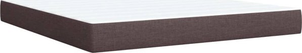 vidaXL Κρεβάτι continental με στρώμα, καφέ, υφασμάτινο, 180x200 εκ.