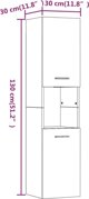 vidaXL Ντουλάπι μπάνιου, Sonoma γκρίζο δρυς, 30x30x130 εκ.