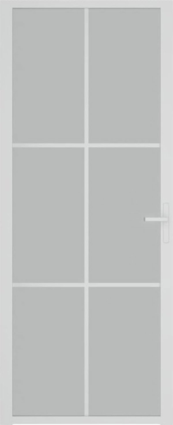 vidaXL Εσωτερική πόρτα, 83x201,5 cm, λευκή, ματ γυαλί και αλουμίνιο