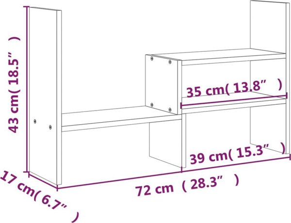 vidaXL Podstawka na monitor, (39-72)x17x43 cm, lite drewno sosnowe