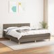 vidaXL Κρεβάτι Continental με Στρώμα, Taupe, Υφασμάτινο, 180x200 cm