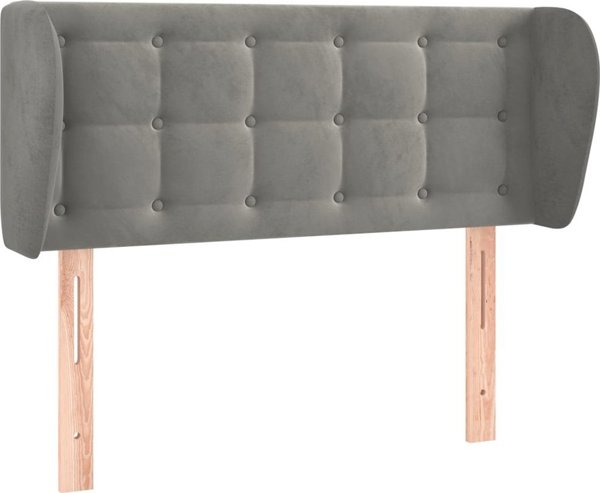 vidaXL Υποστήριγμα Κεφαλής Uszak, Ανοιχτό Γκρι, 103x23x78/88 cm, Βελούδο