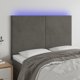 vidaXL Zaglowek do lozka z LED, ciemnoszary, 144x5x118/128 cm, aksamit