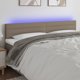 vidaXL Κεφαλάρι για κρεβάτι με LED, taupe, 160x5x78/88 εκ, ύφασμα