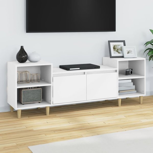 vidaXL Λευκή βάση τηλεόρασης 80x36x50 cm από υλικό ξύλου