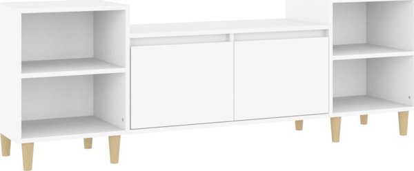 vidaXL Λευκή βάση τηλεόρασης 80x36x50 cm από υλικό ξύλου