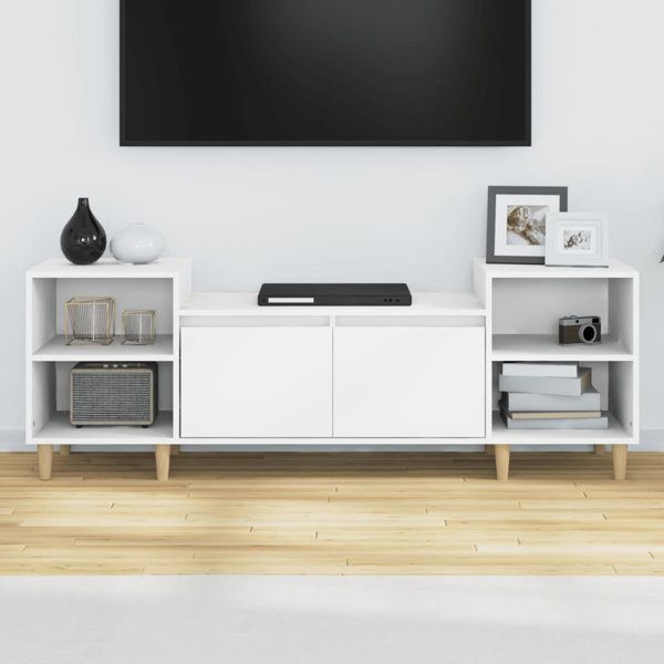 vidaXL Λευκή βάση τηλεόρασης 80x36x50 cm από υλικό ξύλου