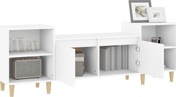 vidaXL Λευκή βάση τηλεόρασης 80x36x50 cm από υλικό ξύλου