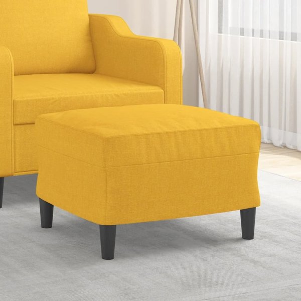 vidaXL υποπόδιο ανοιχτό κίτρινο 60x50x41 cm με υφασμάτινη ταπετσαρία
