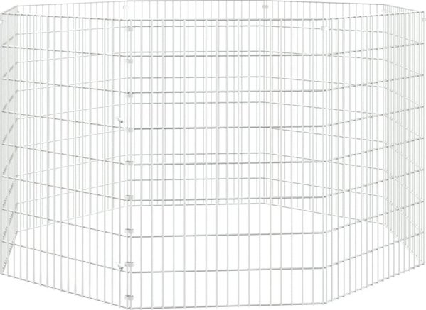 vidaXL 8-πανελ κλούβα για κουνέλι, 54x80 εκ., γαλβανισμένο σίδερο