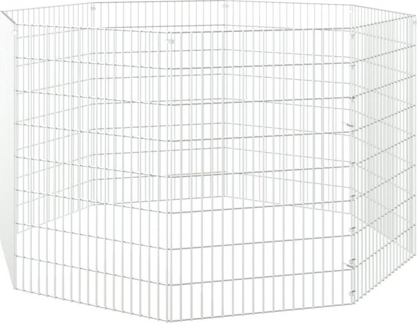 vidaXL 8-πανελ κλούβα για κουνέλι, 54x80 εκ., γαλβανισμένο σίδερο