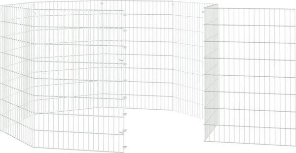 vidaXL 8-πανελ κλούβα για κουνέλι, 54x80 εκ., γαλβανισμένο σίδερο
