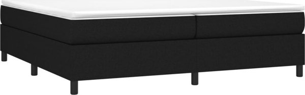 vidaXL Κρεβάτι κοντινενταλ με στρώμα 200x200 cm, μαύρο, ύφασμα