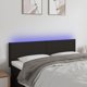 vidaXL Zaglowek do lozka me to LED czarny 144x5x78/88 cm tkanina