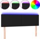 vidaXL Zaglowek do lozka me to LED czarny 144x5x78/88 cm tkanina