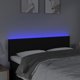 vidaXL Zaglowek do lozka me to LED czarny 144x5x78/88 cm tkanina